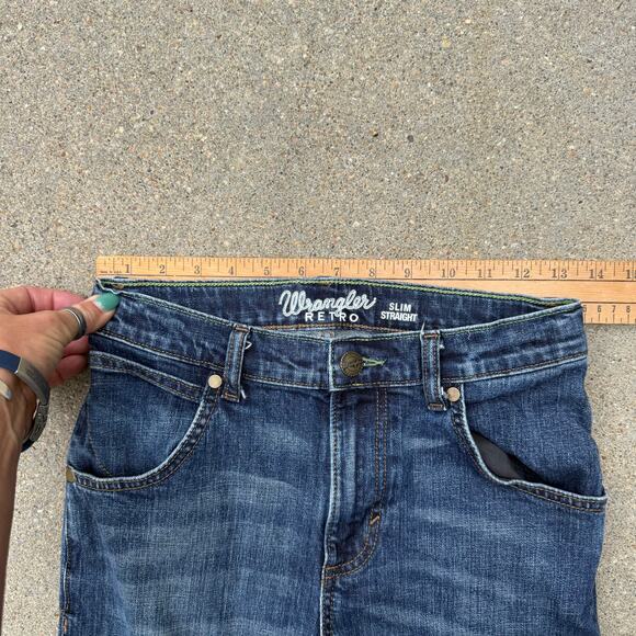 Wrangler Boys Retro Slim Straight Blue Jeans Style 88BWZBZ Size 14 - Picture 6 of 8